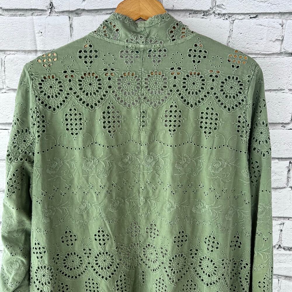 Preowned Sundance Moonlight Eyelet Jacket Boho Cardigan Open Front Sz XL Cotton - Picture 4 of 12